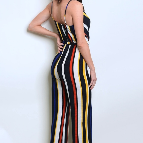 Shop 17 Navy Multi Stripes Jumpsuit - Picture 3 of 8